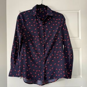 RW&CO Long Sleeve Heart Print Button Down Shirt